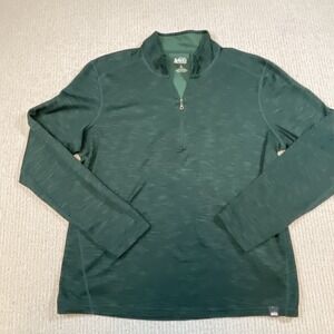 REI Mens Large Long Sleeve Quarter-Zip Hiking Performance Fleece Lined Pullover